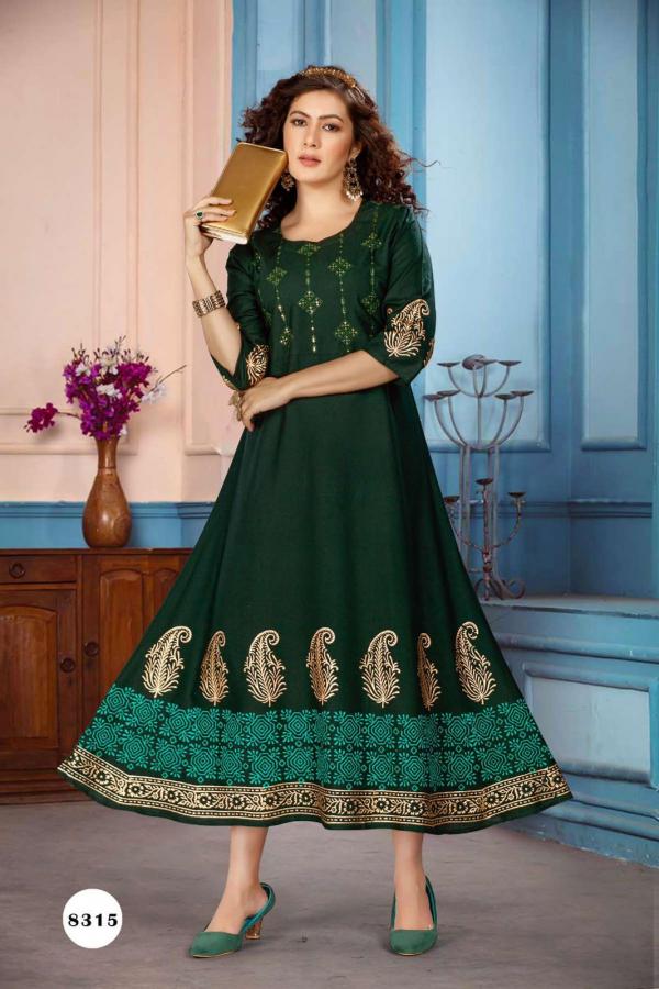 Beauty Queen Dhyana Long Anarkali Kurti Collection